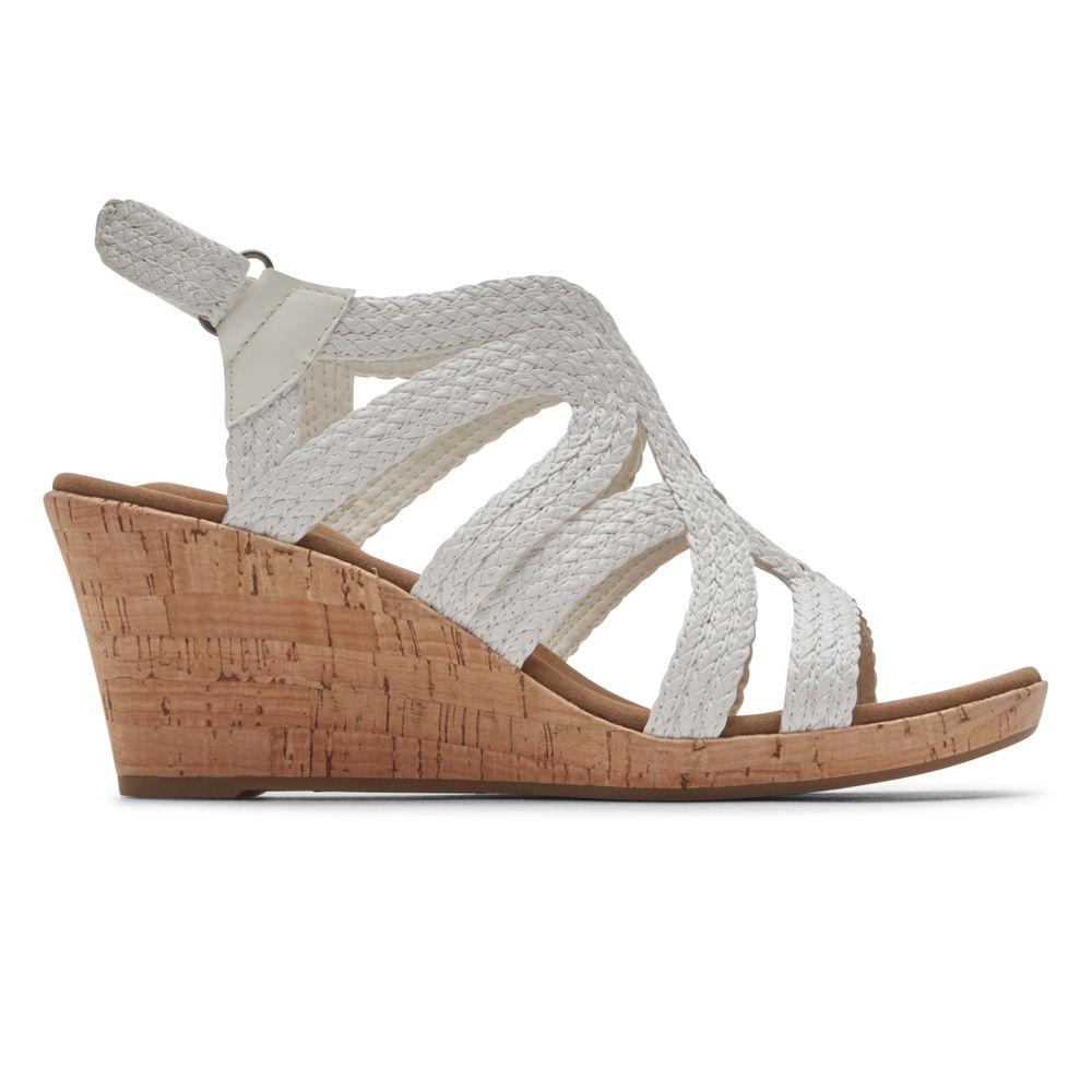 Rockport Sandals For Womens White - Briah Braided - RT9382564